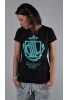 LADY DIIL -T-SHIRT LADY "DOTS" CZARNY/niebieski LTS