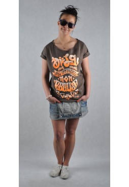 LADY DIIL - T-SHIRT LADY NON PUBLIQUE BRĄZOWY LTS