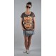 LADY DIIL - T-SHIRT LADY NON PUBLIQUE BRĄZOWY LTS