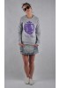 LADY DIIL - BLUZA LADY DIIL KLASYK HARVARD "DOTS" SZARY MELANŻ LBL 51