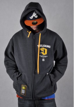 DIIL - BLUZA Z/K ZIP DIILGANG - grafitowo/ż&oacute;łty