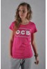 OCB - koszulka - damska - różowo/biała
