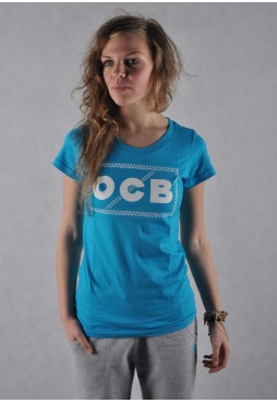 OCB - koszulka - damska - niebiesko/biała