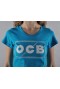 OCB - koszulka - damska - niebiesko/biała